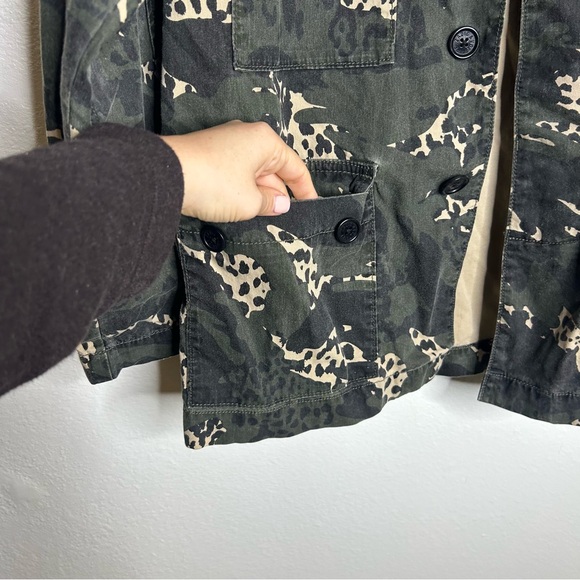 Zadig & Voltaire Kansas Camo Leo Animal Print Utility Jacket Size XS/S Oversized - Picture 10 of 15